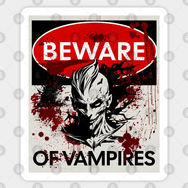 Beware of Vampires sign Sticker by HolidayBug
